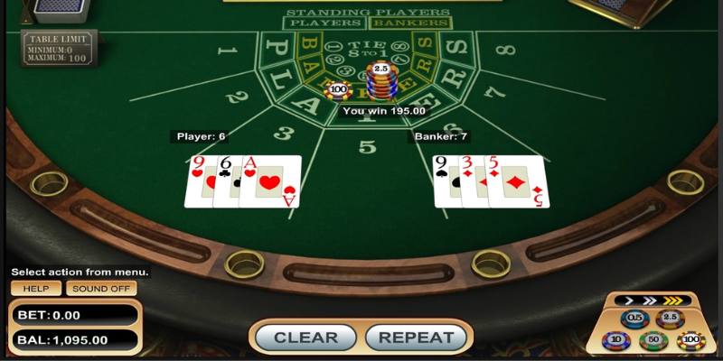 Thao tác tham gia cược baccarat